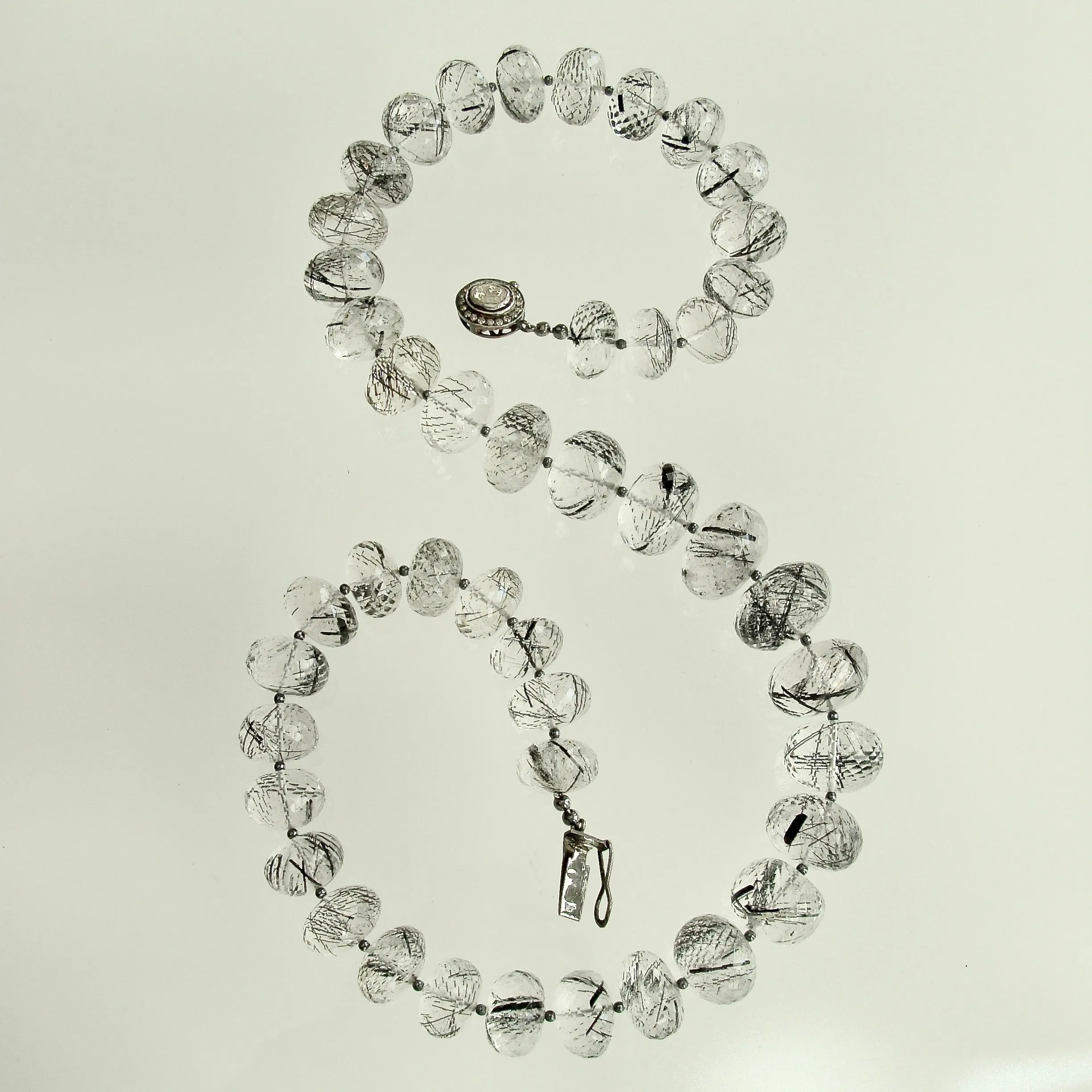 12 Days of Christmas - Tourmilated Quartz & Polki Diamond Matinee Necklace - Tessa II