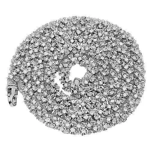 14k White Gold Mens Diamond Fancy Chain 65.55 Ctw