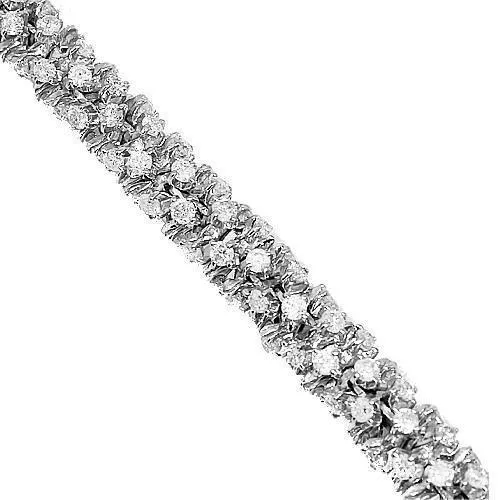 14k White Gold Mens Diamond Fancy Chain 65.55 Ctw