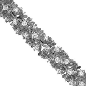 14k White Gold Mens Diamond Fancy Chain 65.55 Ctw