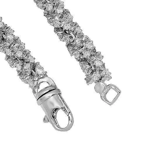 14k White Gold Mens Diamond Fancy Chain 65.55 Ctw