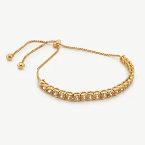 18ct Yellow Gold Plated Sterling Silver & Cubic Zirconia Envy Tennis Toggle Bracelet