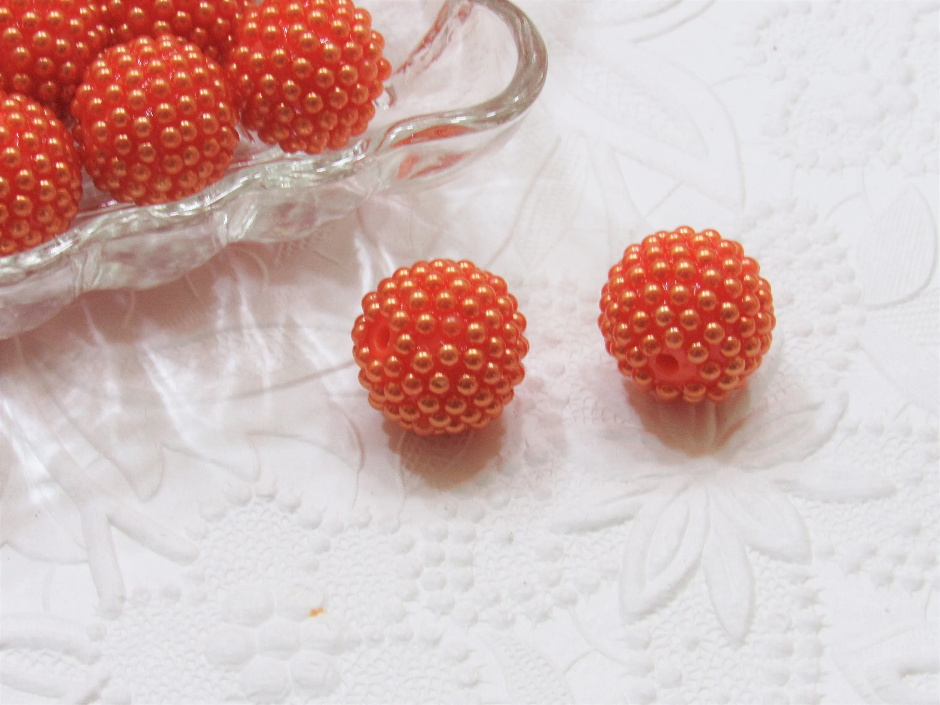 20mm AB Burnt Orange Berry Rhinestone Pearl, Bubblegum Bumpy Beads, Rhinestone Pearls, Bubblegum Rhinestone Beads, Chunky Bead Supply,