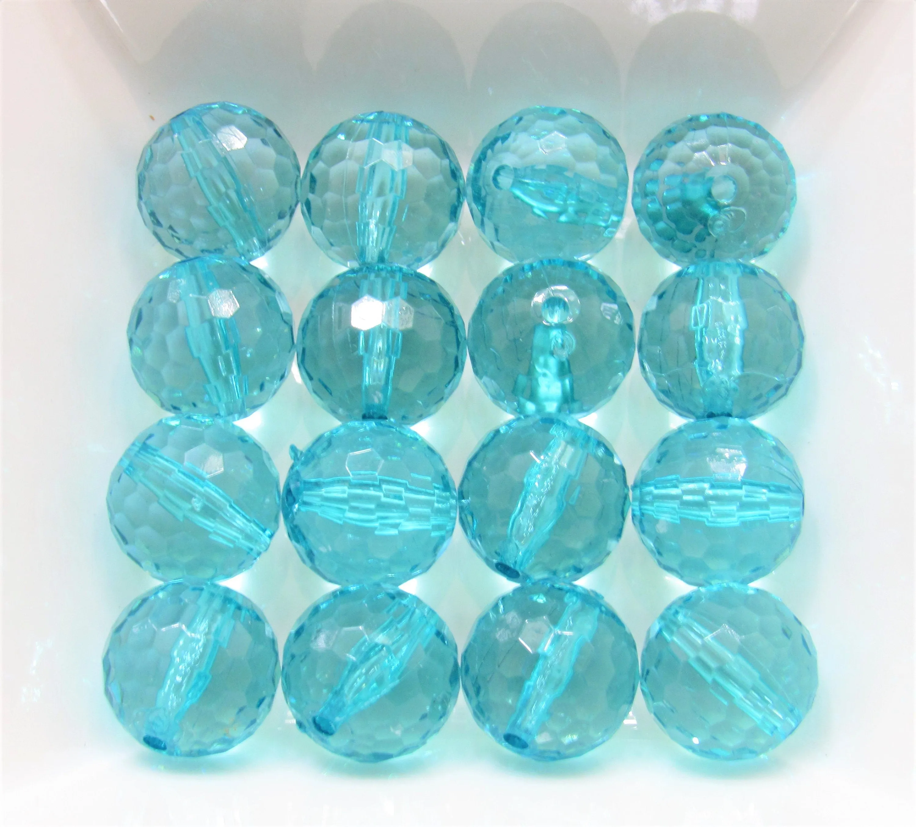 20mm Lt TurquoiseMultifaceted Bubblegum Beads,Transparent Bubblegum Beads, Chunky Bead Supply, Chunky Bead Supply, Bubblegum Necklace Bead