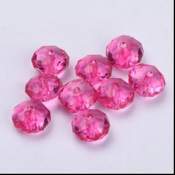 22mm Hot Pink Rondelle Beads, Bubblegum Beads, Crystal Look Bead, Faceted Gumball Beads, Jewelry Supply Bead, Bubblegum Bead Supply Bead