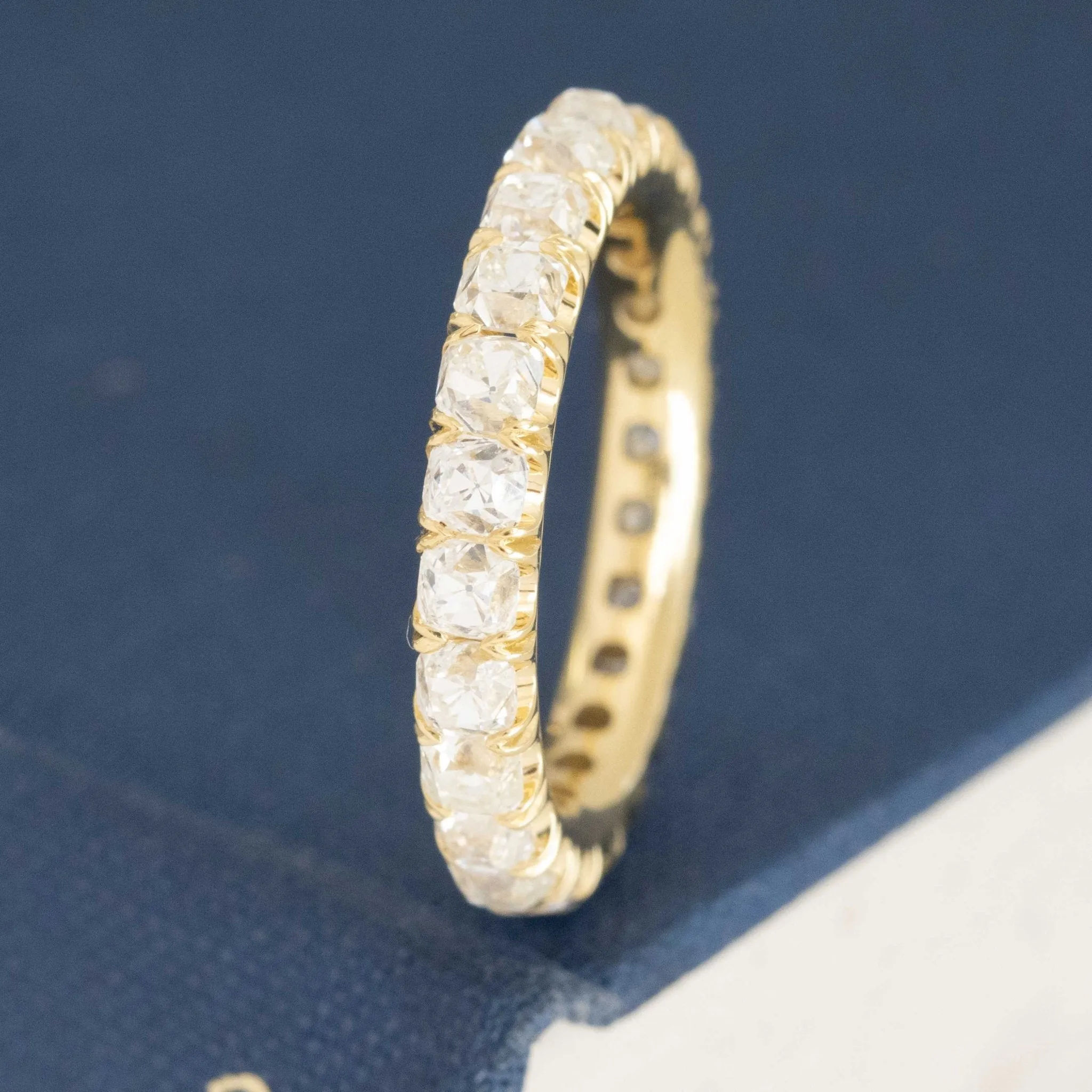 3.30ctw Old Mine Cut Diamond Eternity Band