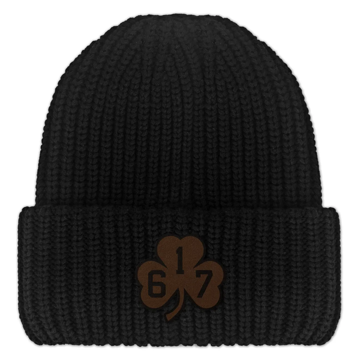 617 Shamrock Leather Patch Chunky Knit