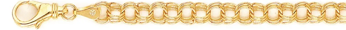 6.5mm Triple Charm Link Bracelet