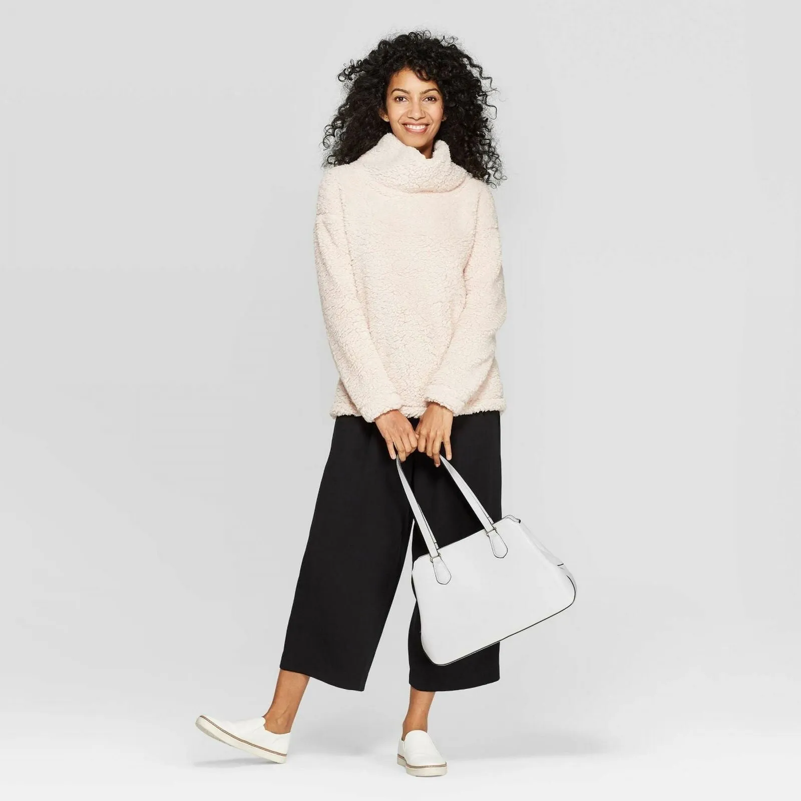 A New Day Women's Any Day Turtleneck Sherpa Pullover Sweatshirt