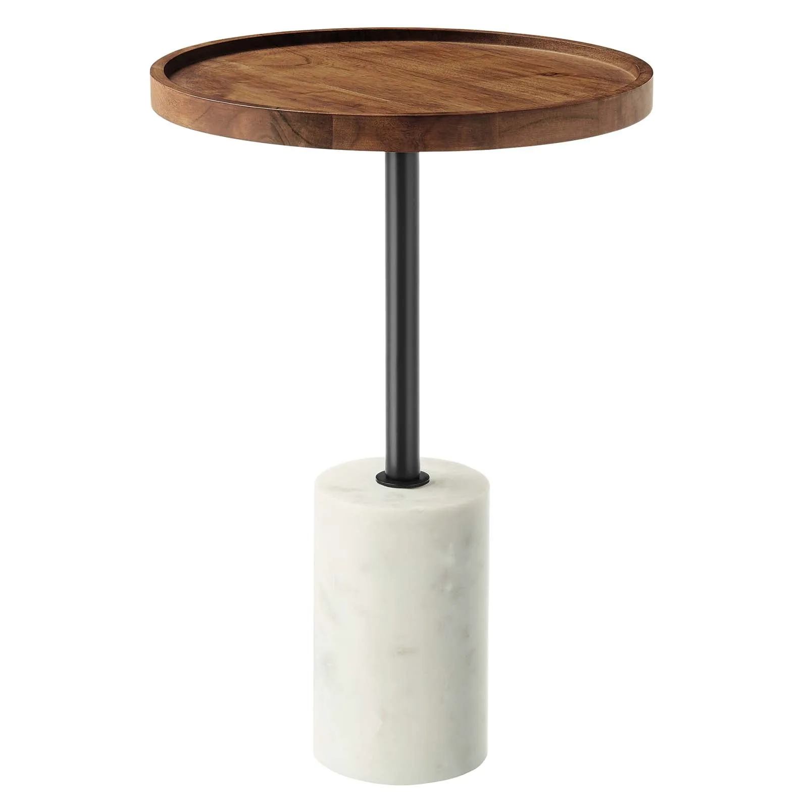 AMINA ROUND ACACIA WOOD SIDE TABLE