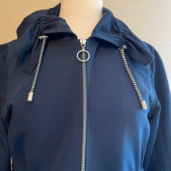 Ann Taylor Cinch Waist Anorak Rain Trench Jacket