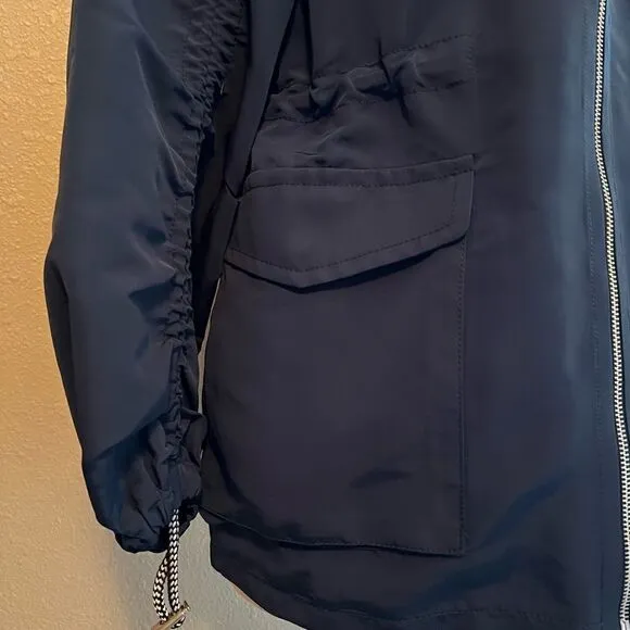 Ann Taylor Cinch Waist Anorak Rain Trench Jacket