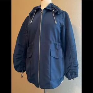 Ann Taylor Cinch Waist Anorak Rain Trench Jacket