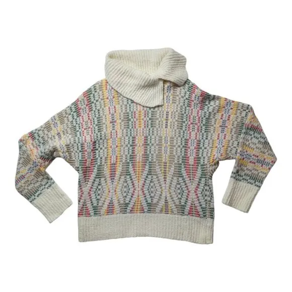 Anthropologie Sleeping on Snow Chalet Jacquard Sweater Size Large