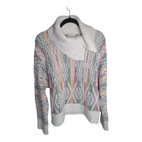 Anthropologie Sleeping on Snow Chalet Jacquard Sweater Size Large