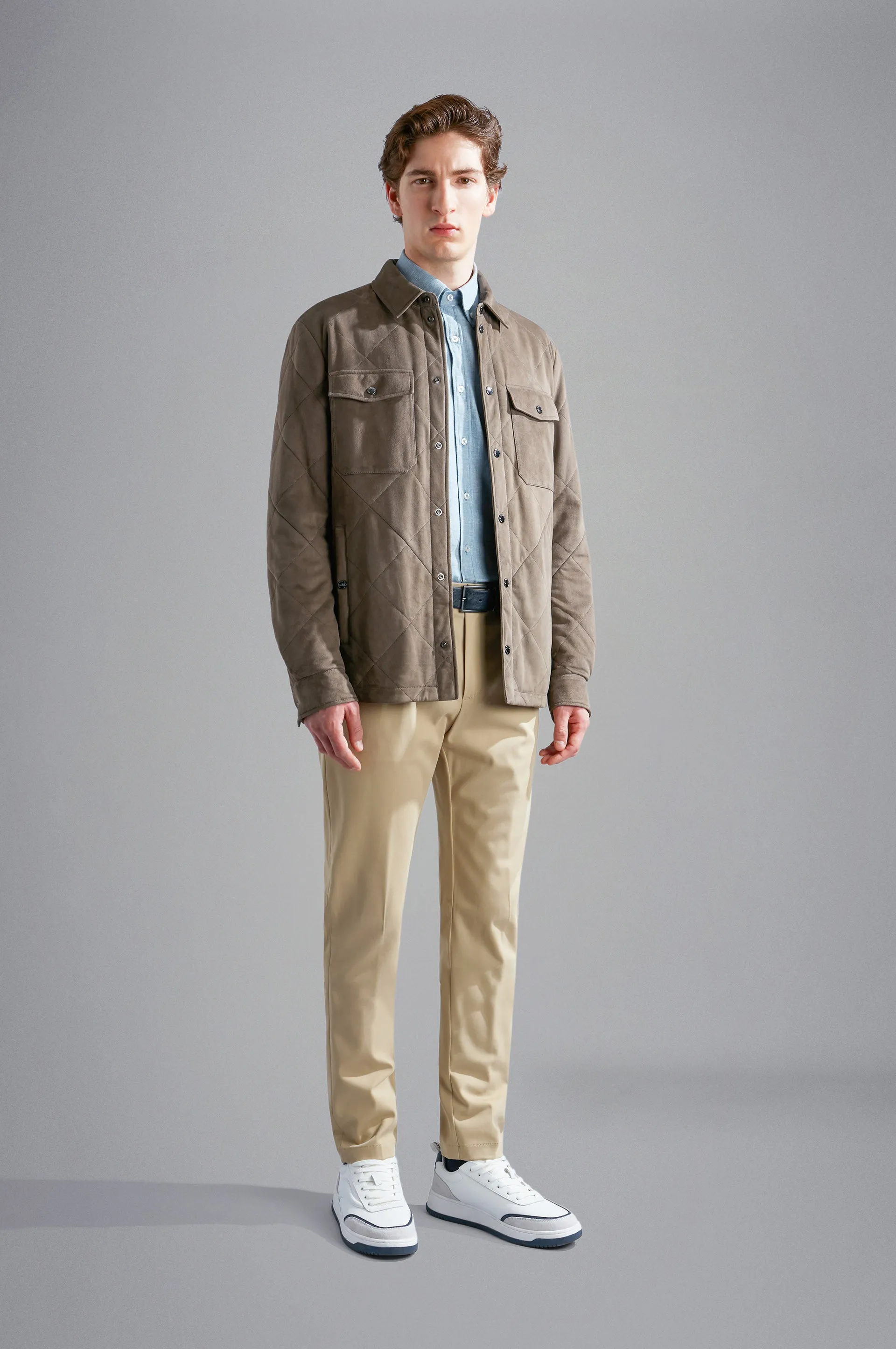 Aqualeather Quilted Suede Shacket