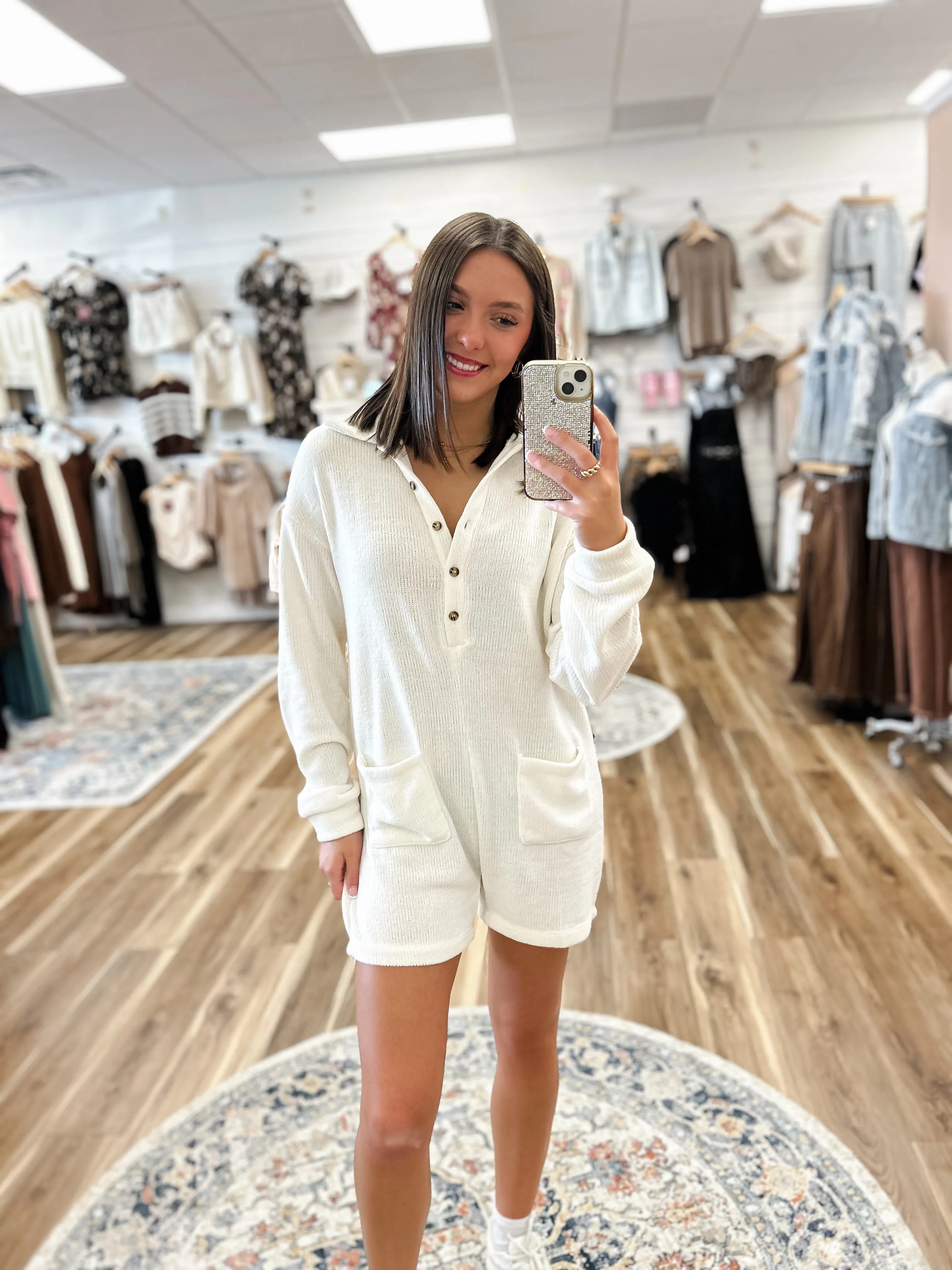 Beau Cream Sweater Romper