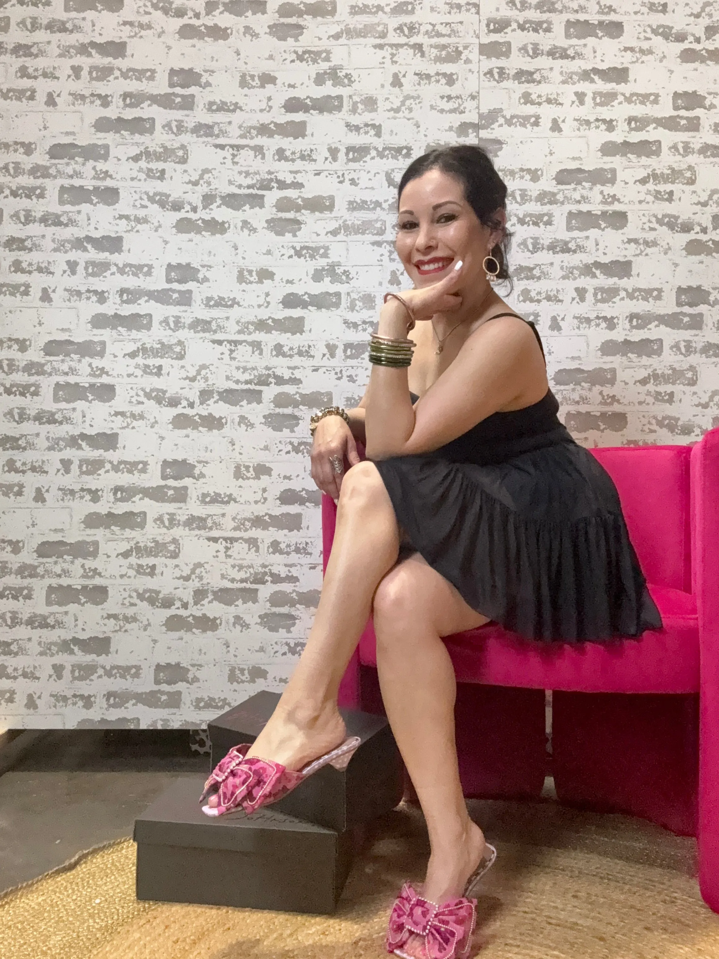 Betsey Johnson Pink Floral Ayla Bow Sandals