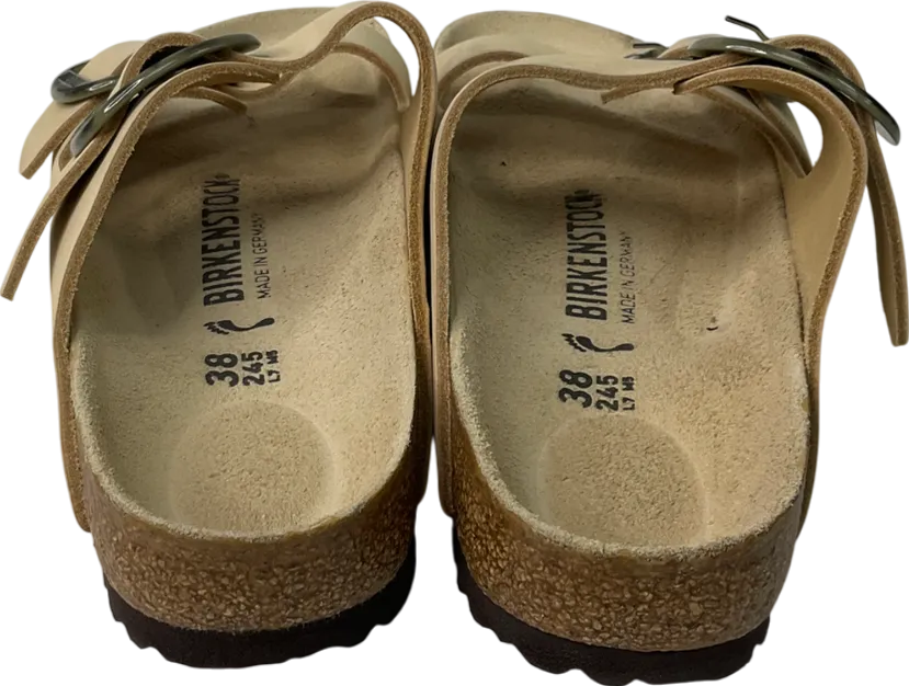 Birkenstock Brown Arizona Big Buckle Sandals Cream Tortoiseshell UK 5 EU 38 👠