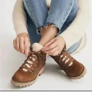 Blondo Womens Devin Waterproof Zipper Combat &amp; Lace-up Size 6.5