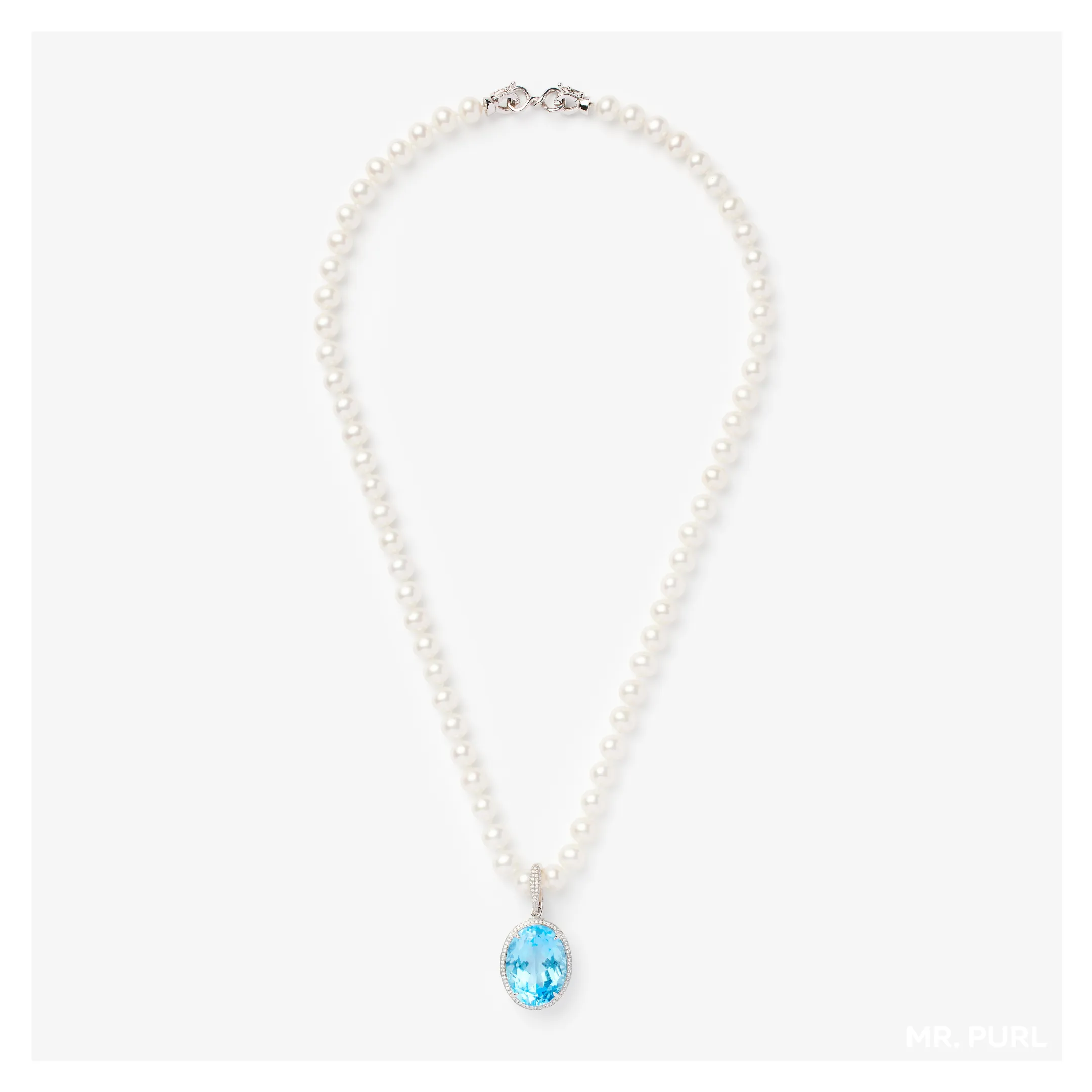 Blue Topaz "JEWL" Pendant & Chain