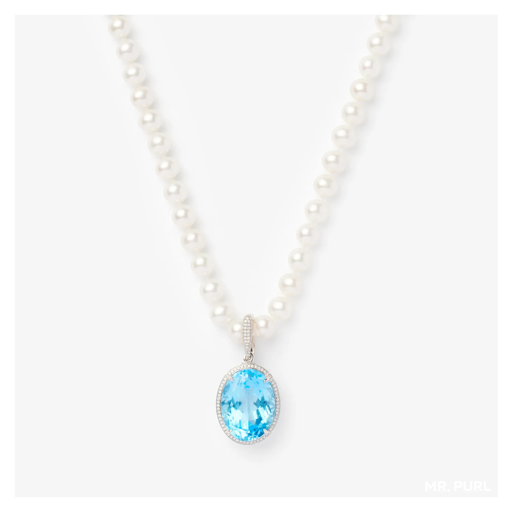 Blue Topaz "JEWL" Pendant & Chain