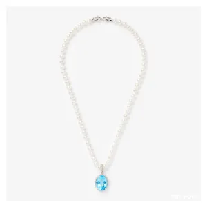 Blue Topaz "JEWL" Pendant & Chain