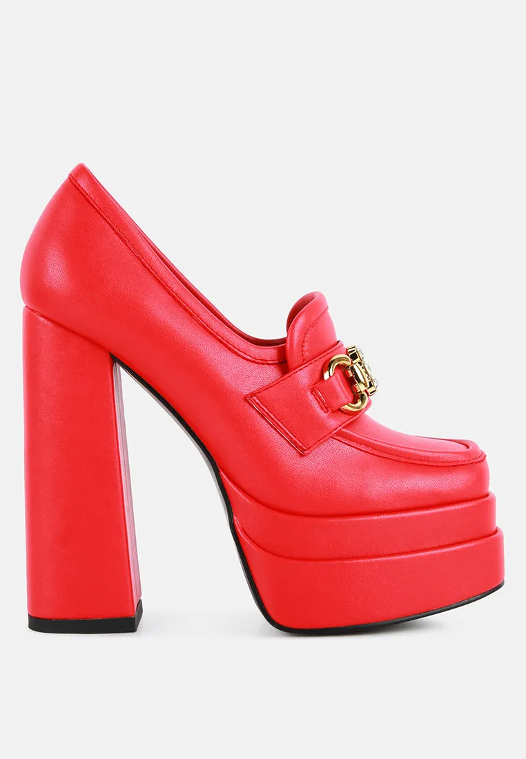 Bratz Horsebit Diamante Embellished Chunky Platform Loafers By Ruw