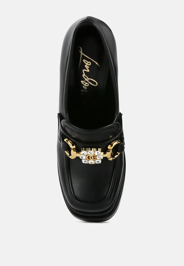 Bratz Horsebit Diamante Embellished Chunky Platform Loafers By Ruw