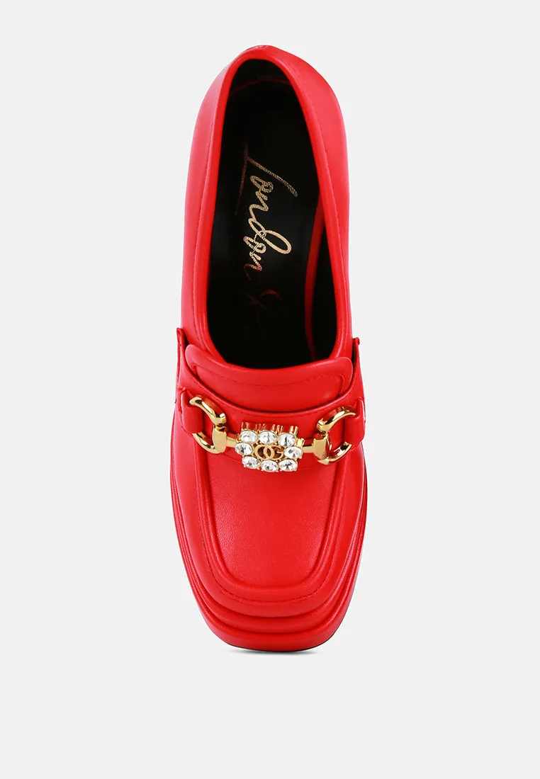 Bratz Horsebit Diamante Embellished Chunky Platform Loafers By Ruw