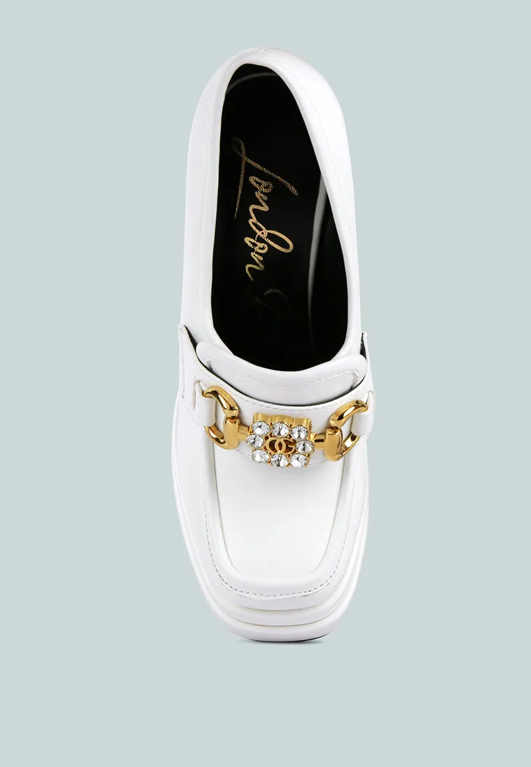 Bratz Horsebit Diamante Embellished Chunky Platform Loafers By Ruw