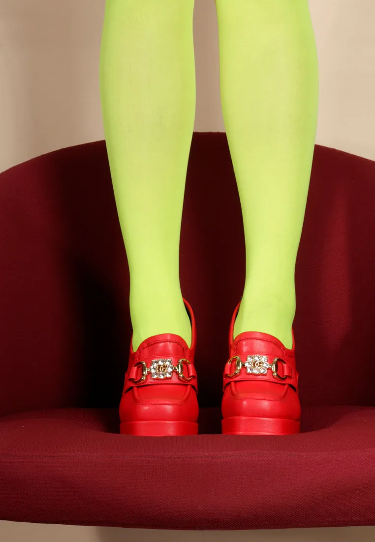 Bratz Horsebit Diamante Embellished Chunky Platform Loafers By Ruw