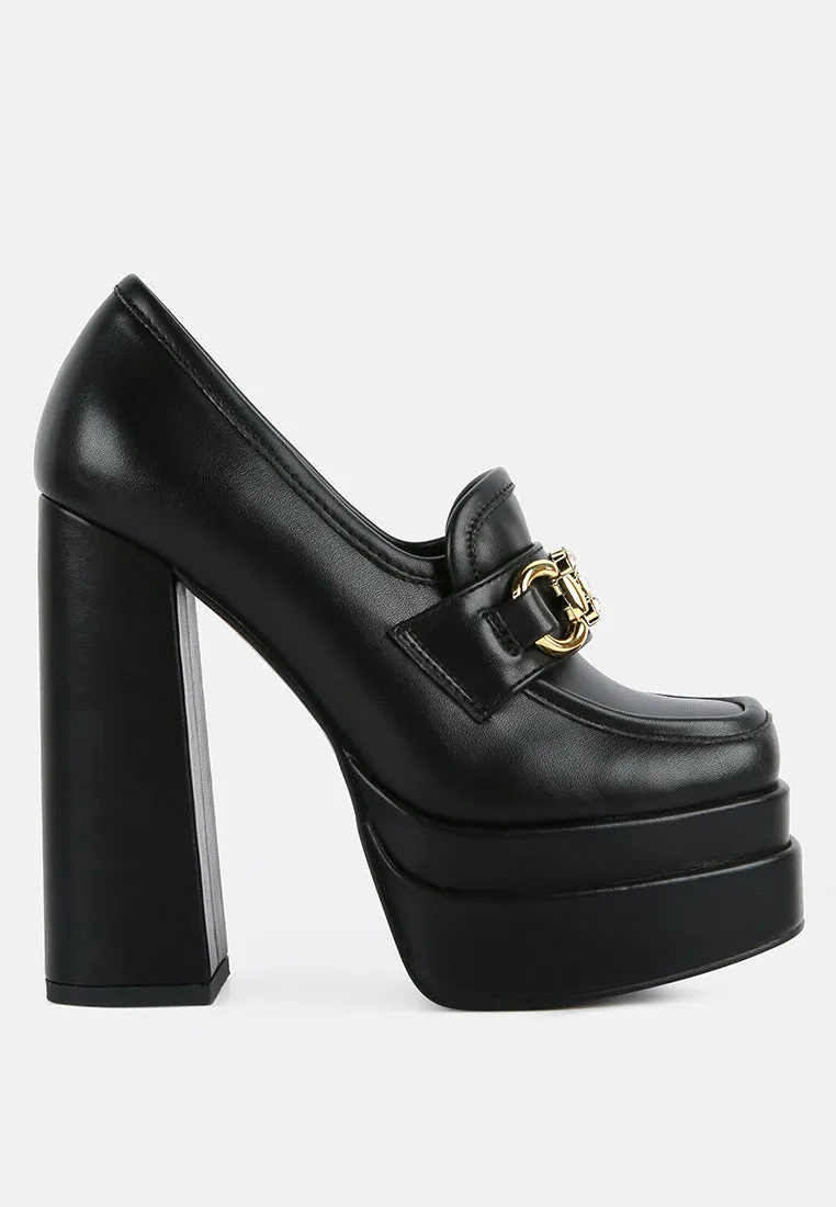 Bratz Horsebit Diamante Embellished Chunky Platform Loafers By Ruw