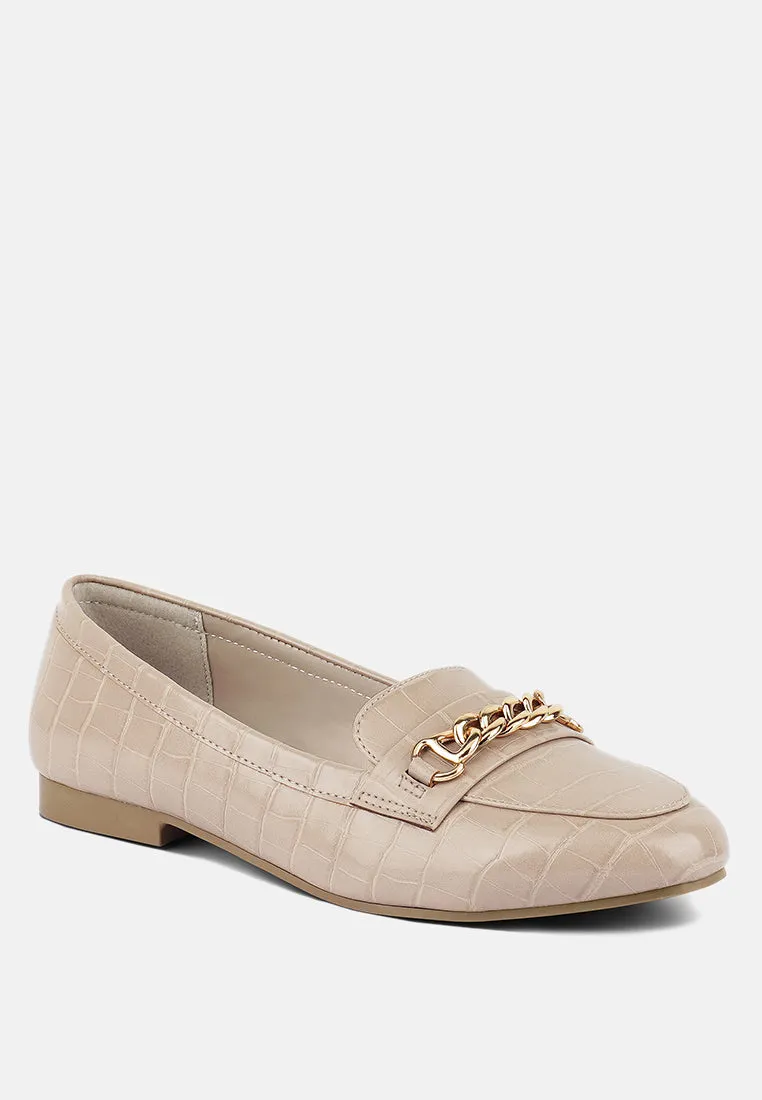 Bro Zone Croc Metail Chain Loafers By Ruw
