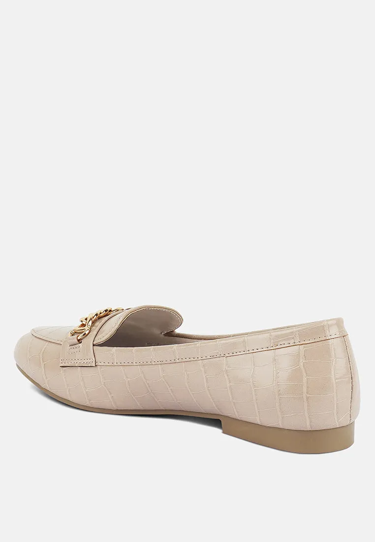 Bro Zone Croc Metail Chain Loafers By Ruw