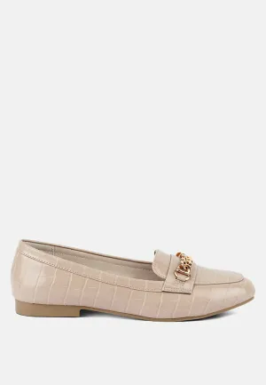 Bro Zone Croc Metail Chain Loafers By Ruw
