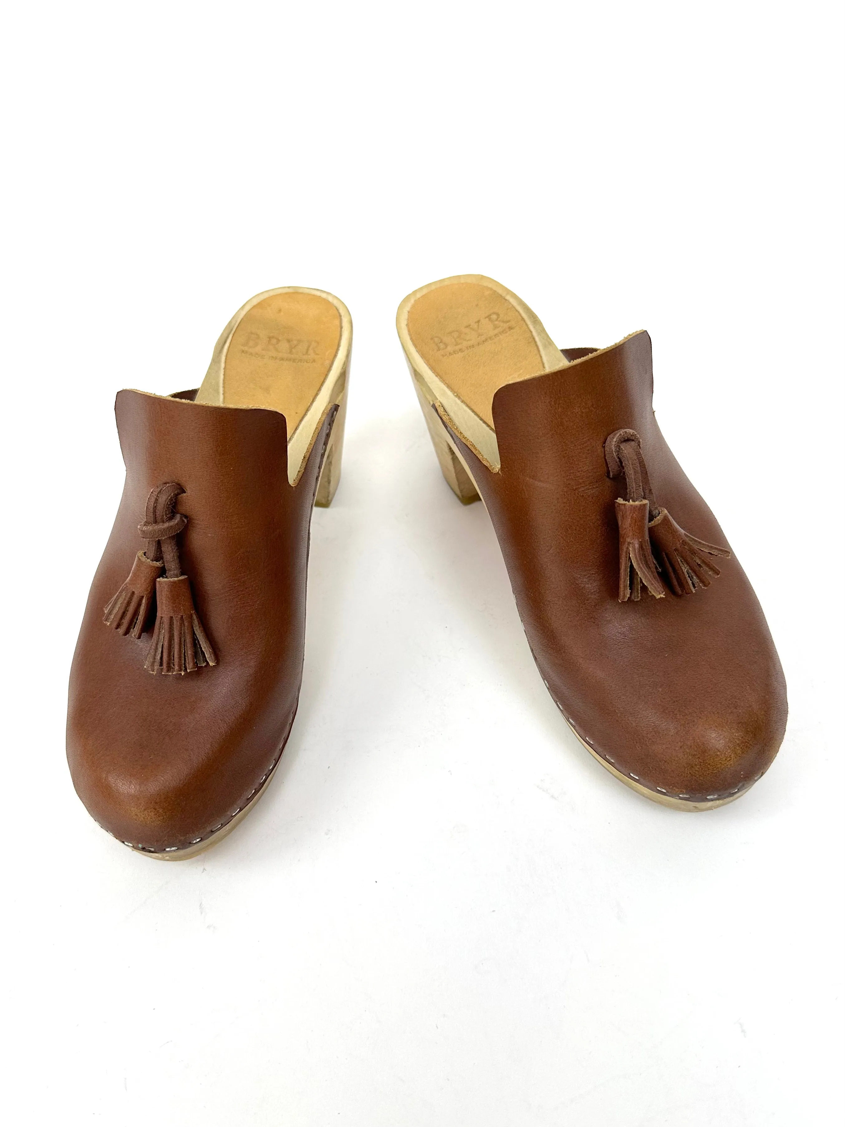 Bryr Leather Tassel Clogs