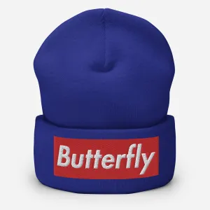 Butterfly Swimmer Cuffed Embroidered Beanie