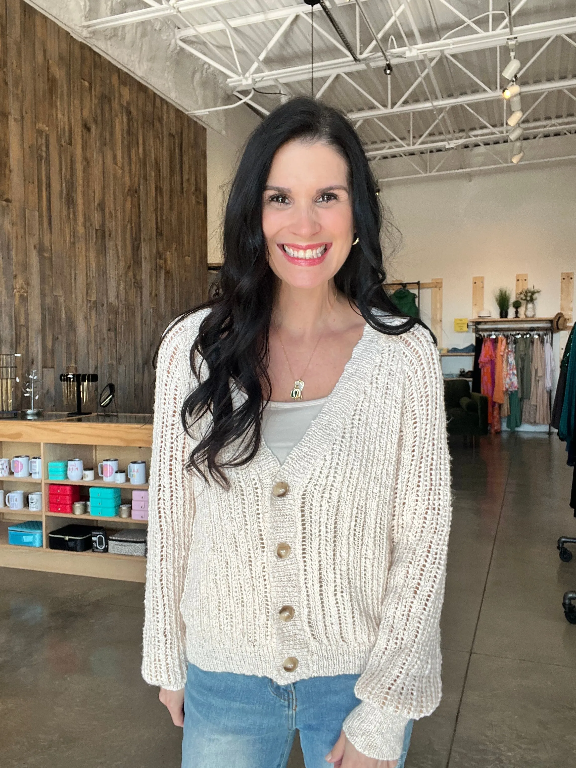 Cable Knit Cardigan in Oatmeal
