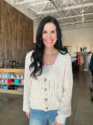 Cable Knit Cardigan in Oatmeal