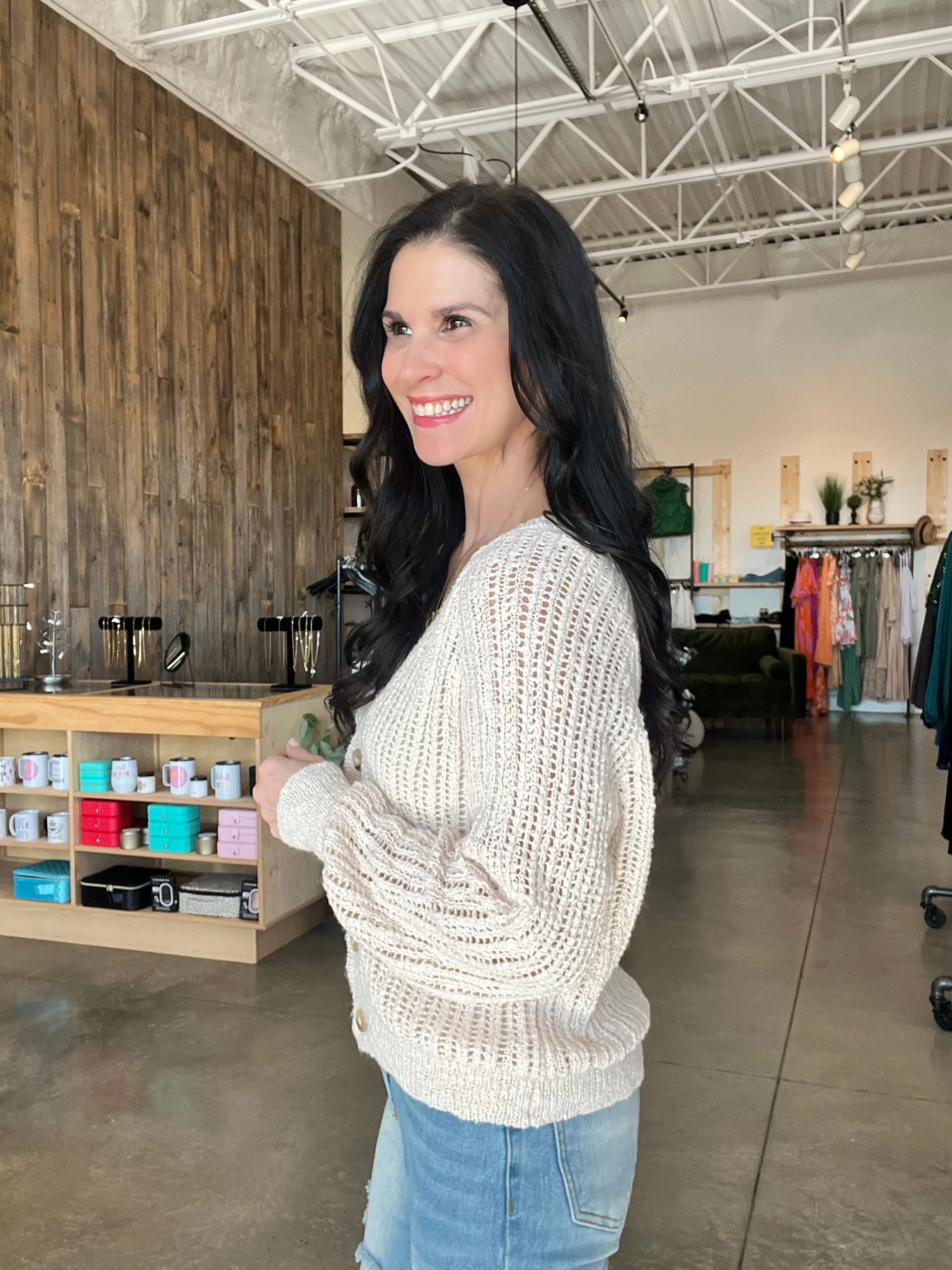 Cable Knit Cardigan in Oatmeal