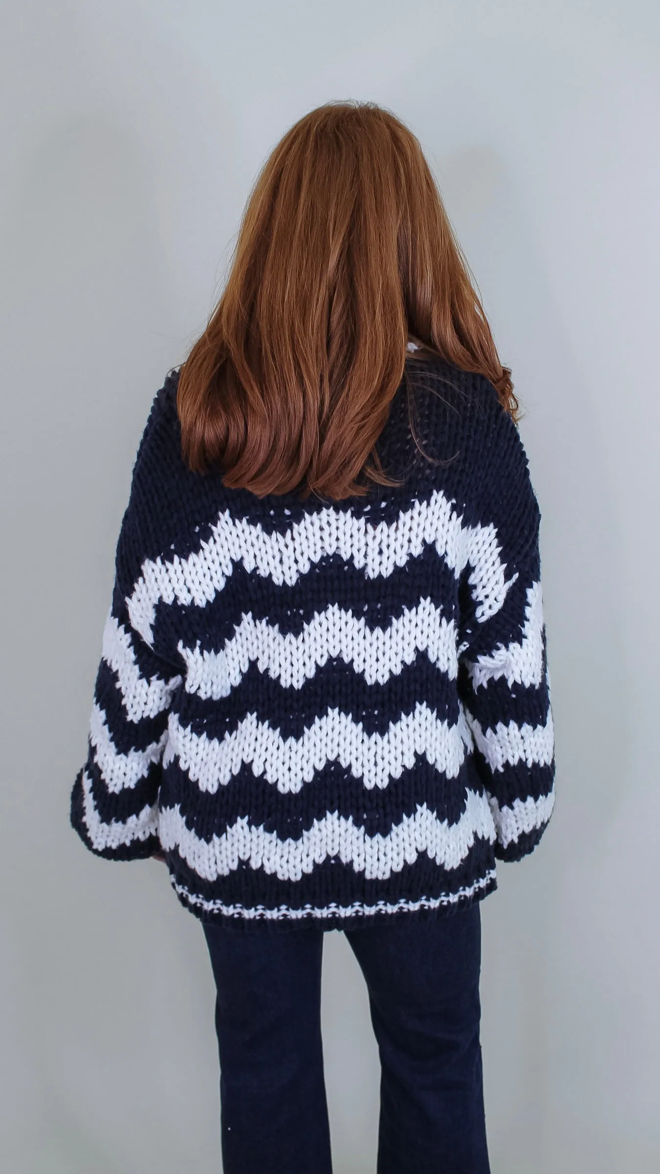 Carley Navy/Cream Sweater