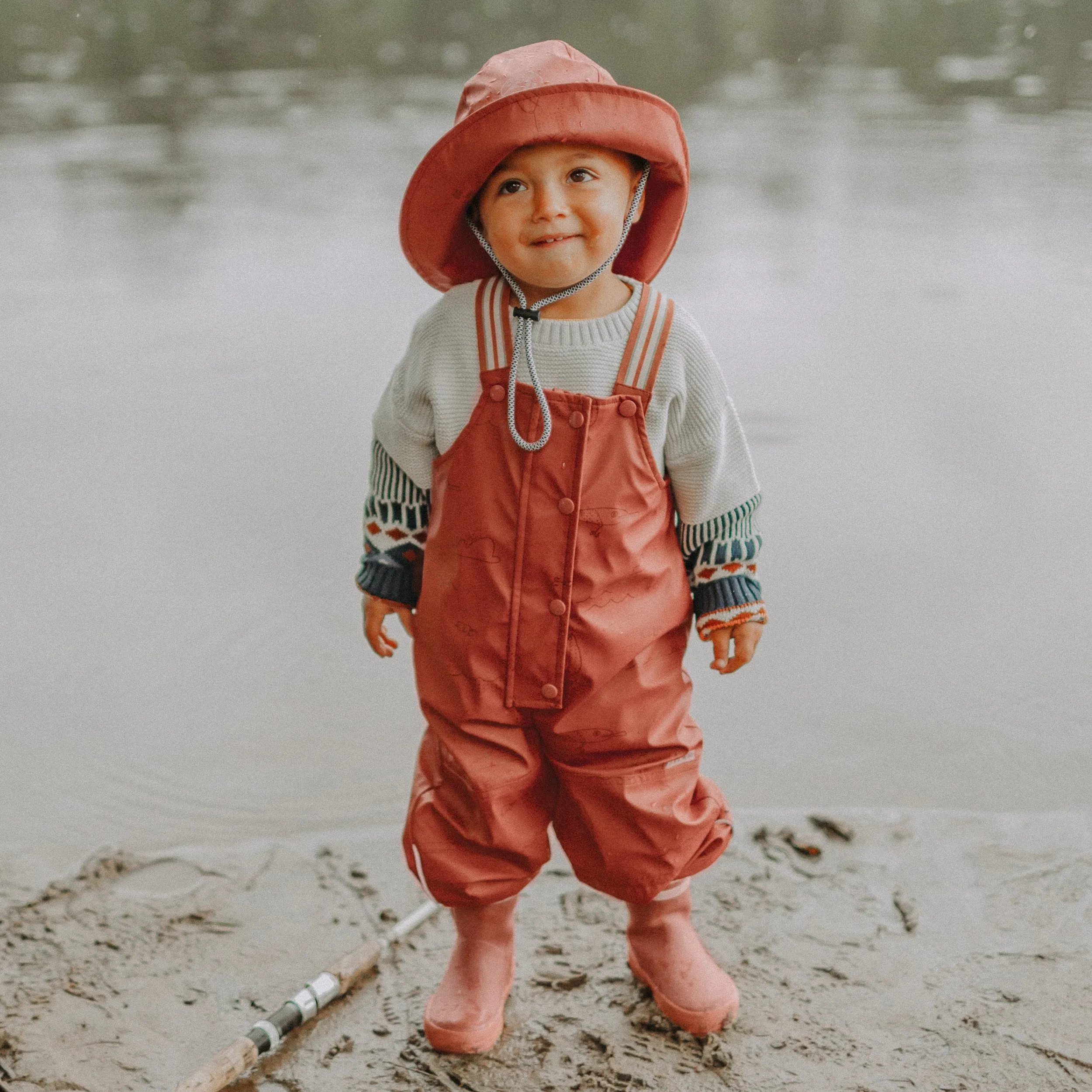 Chapeau de pluie rouille, bébé || Rust rain hat, baby