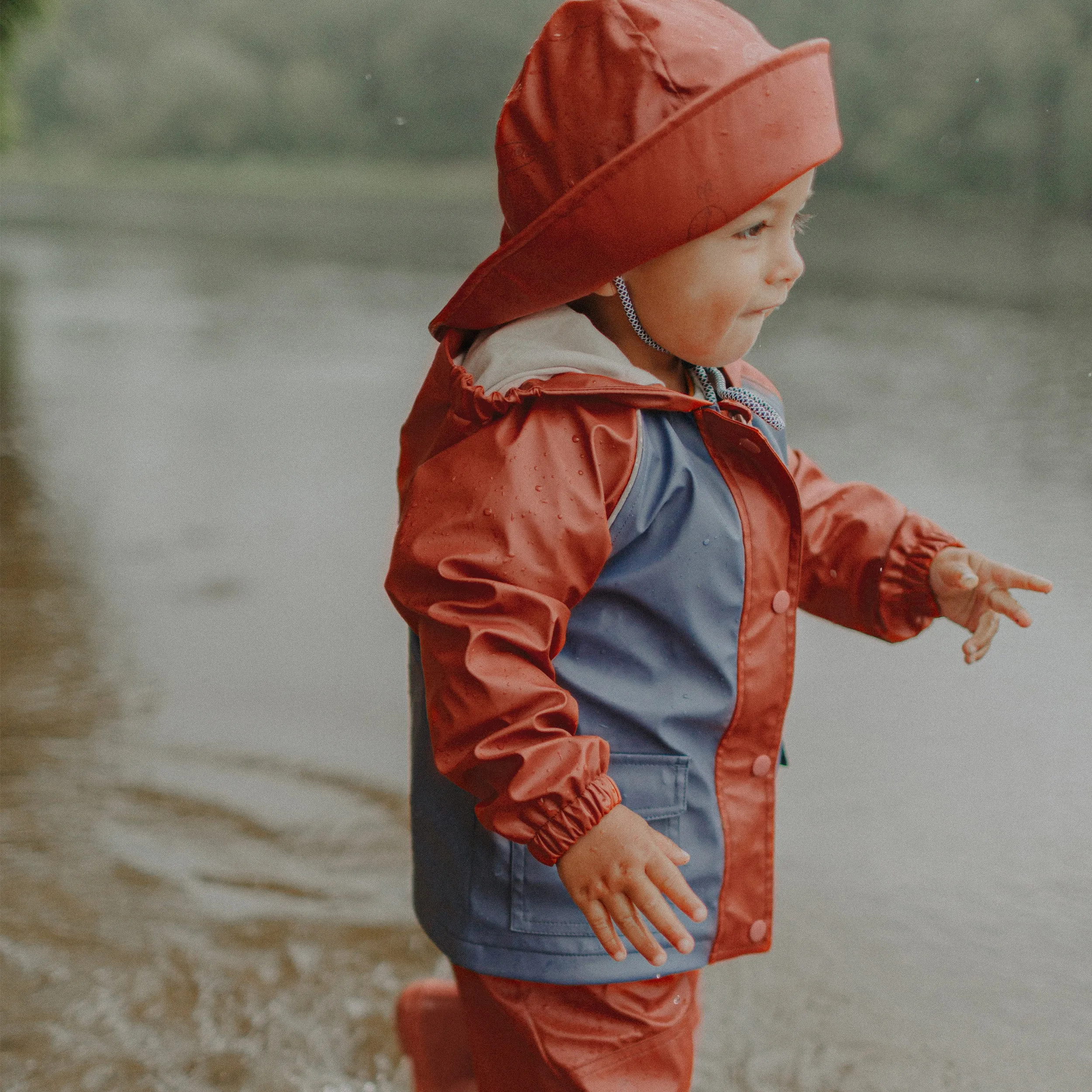 Chapeau de pluie rouille, bébé || Rust rain hat, baby