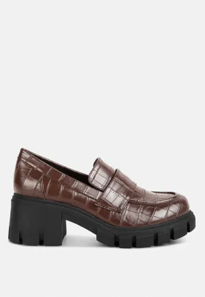 Chunky Block Heel Loafers By MODE