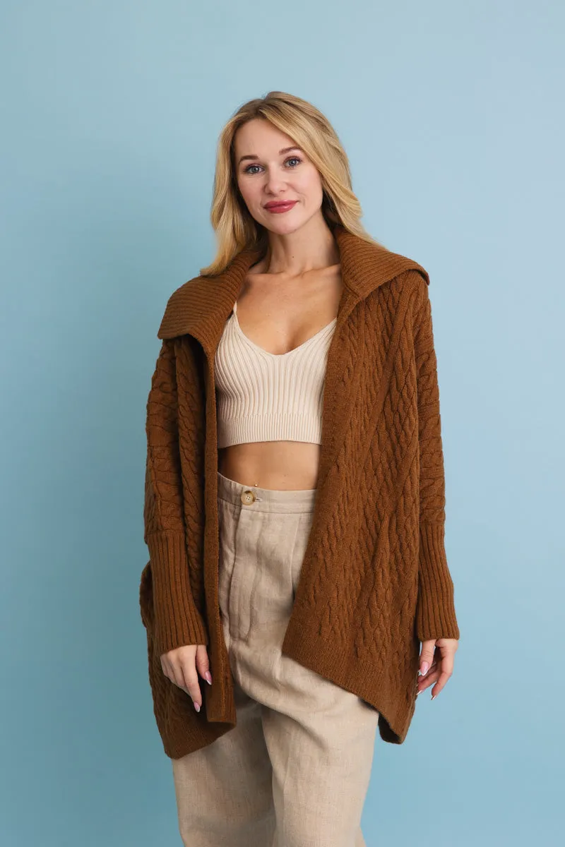 Chunky Cable Knit Oversized Cardigan (4 Colors)