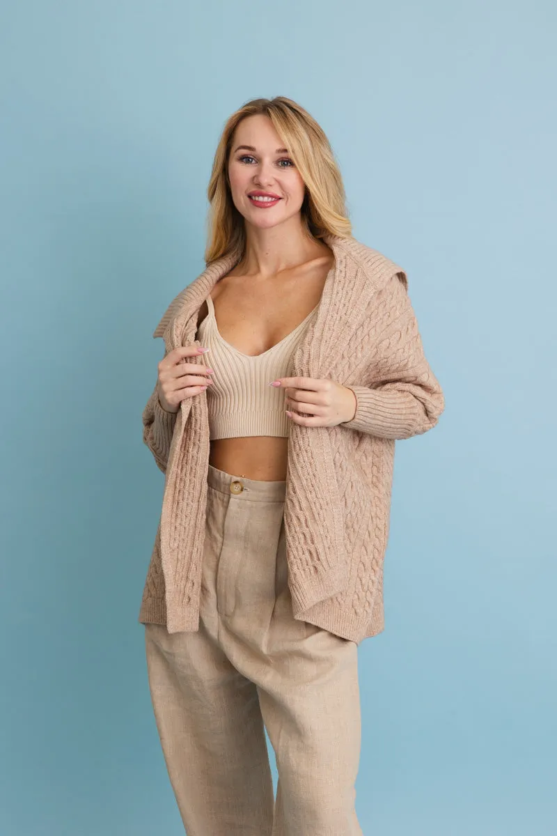Chunky Cable Knit Oversized Cardigan (4 Colors)
