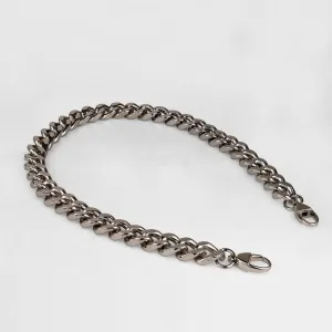 Chunky Curb and Nickel Finish Chain Strap