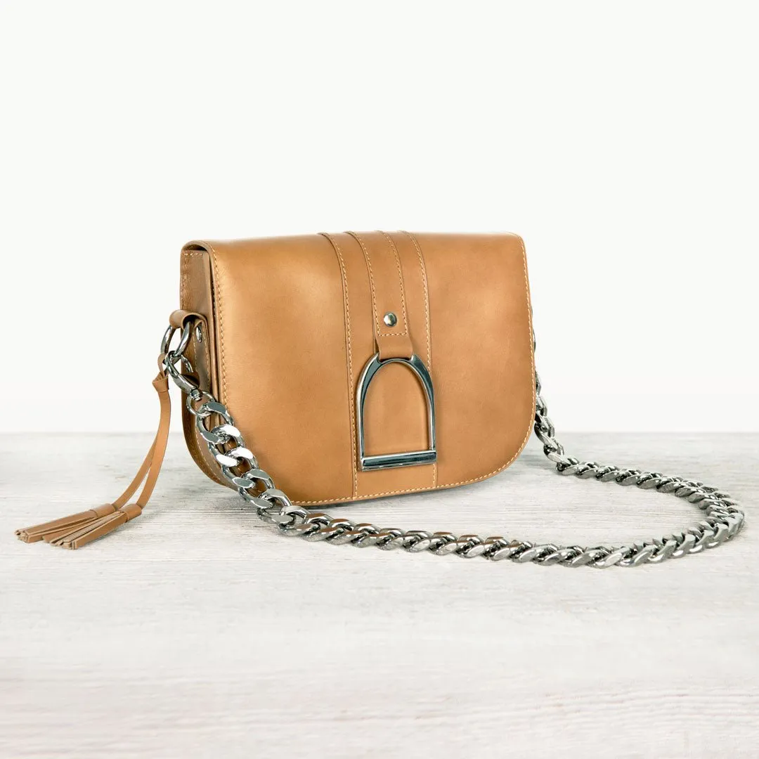 Chunky Curb and Nickel Finish Chain Strap