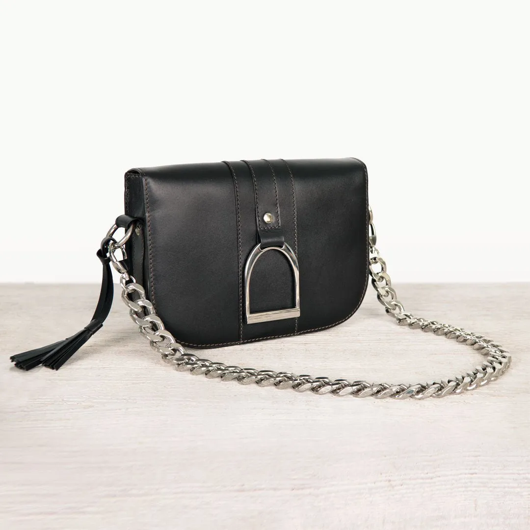 Chunky Curb and Nickel Finish Chain Strap